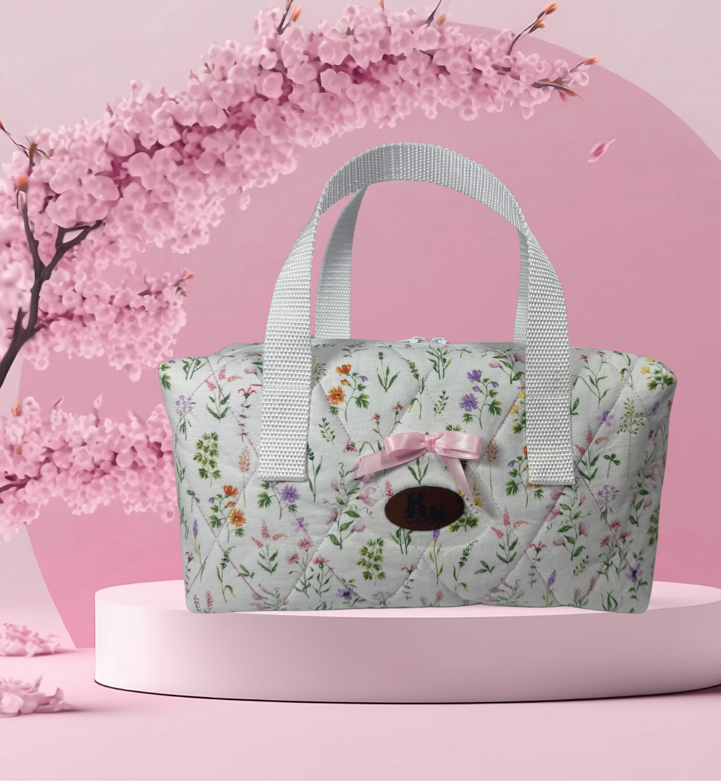 Extra Large White Floral Bag