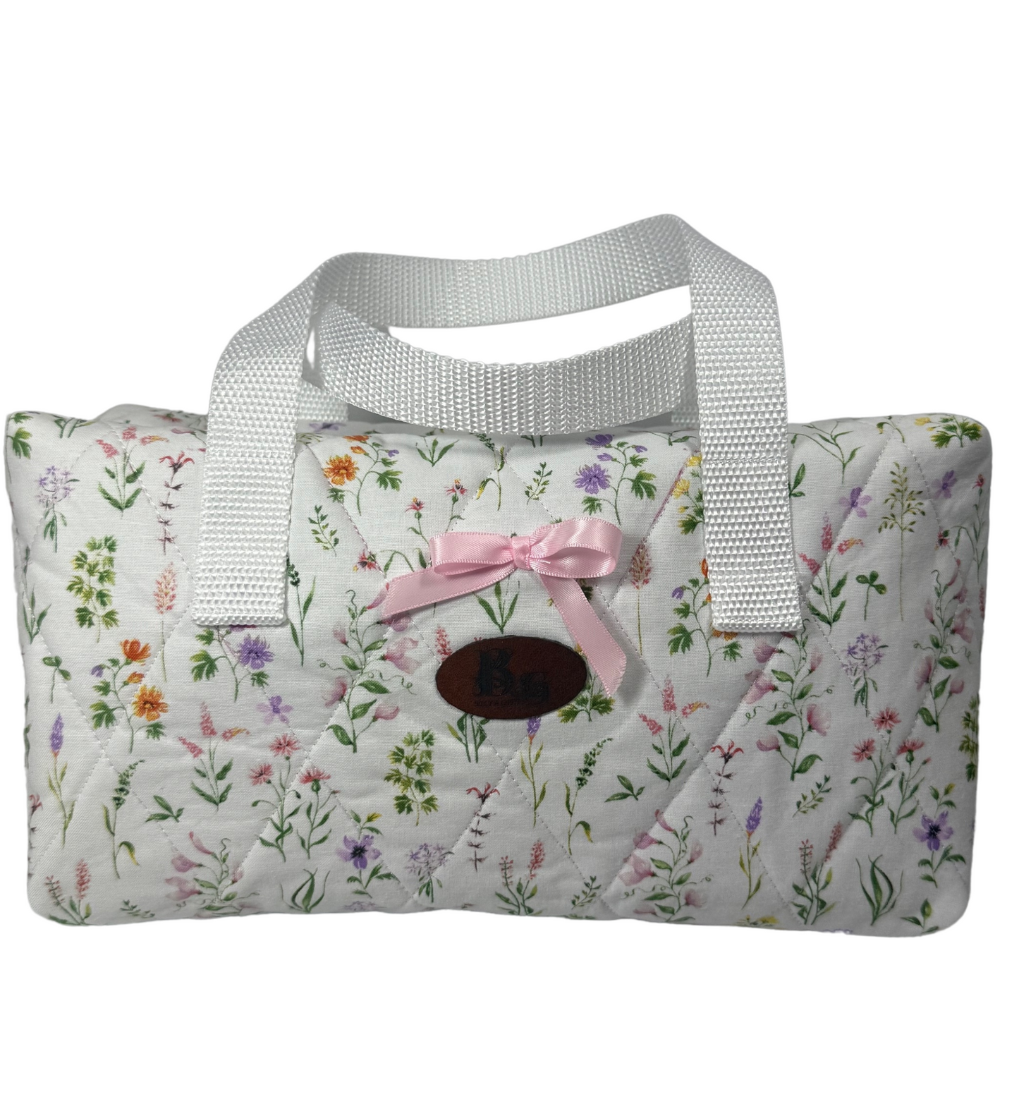 Extra Large White Floral Bag