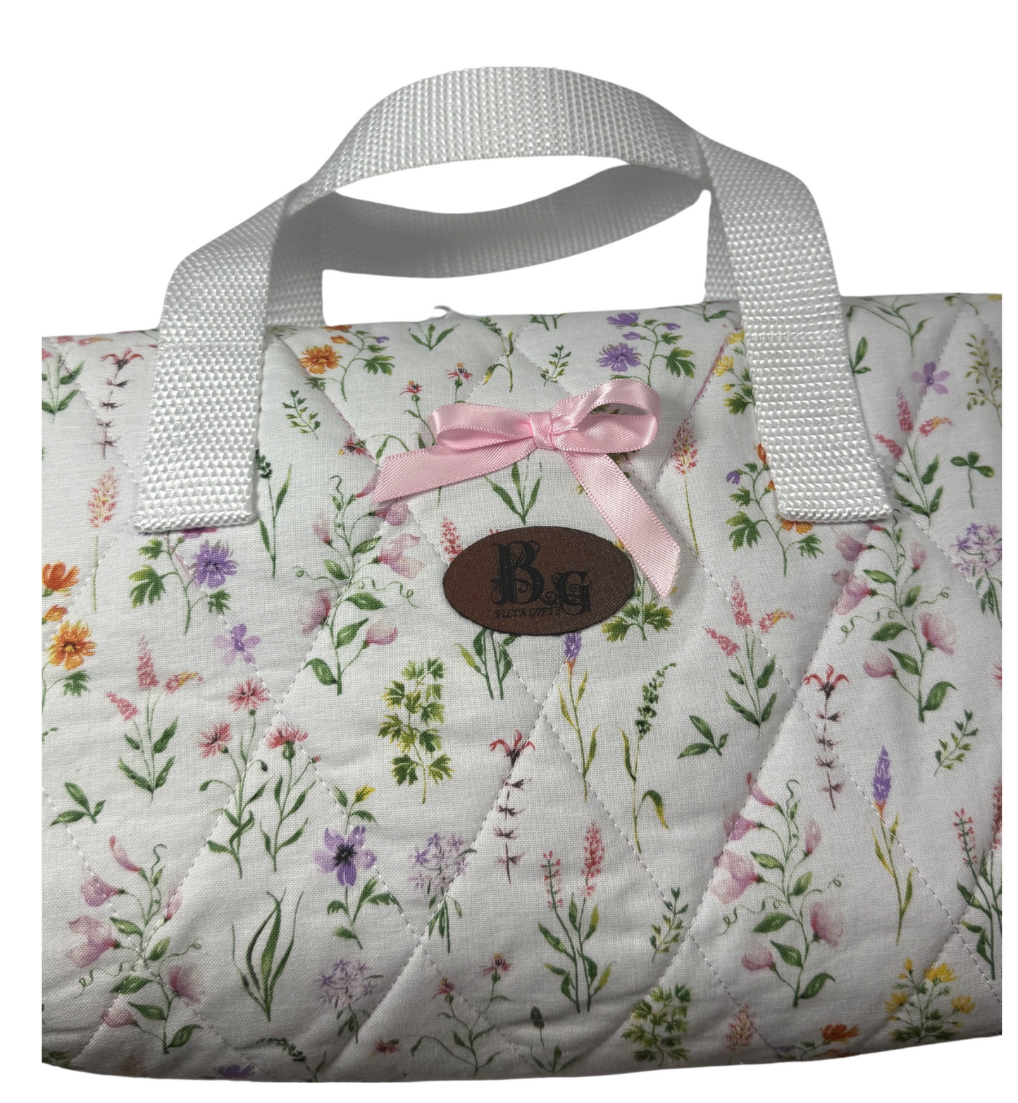 Extra Large White Floral Bag