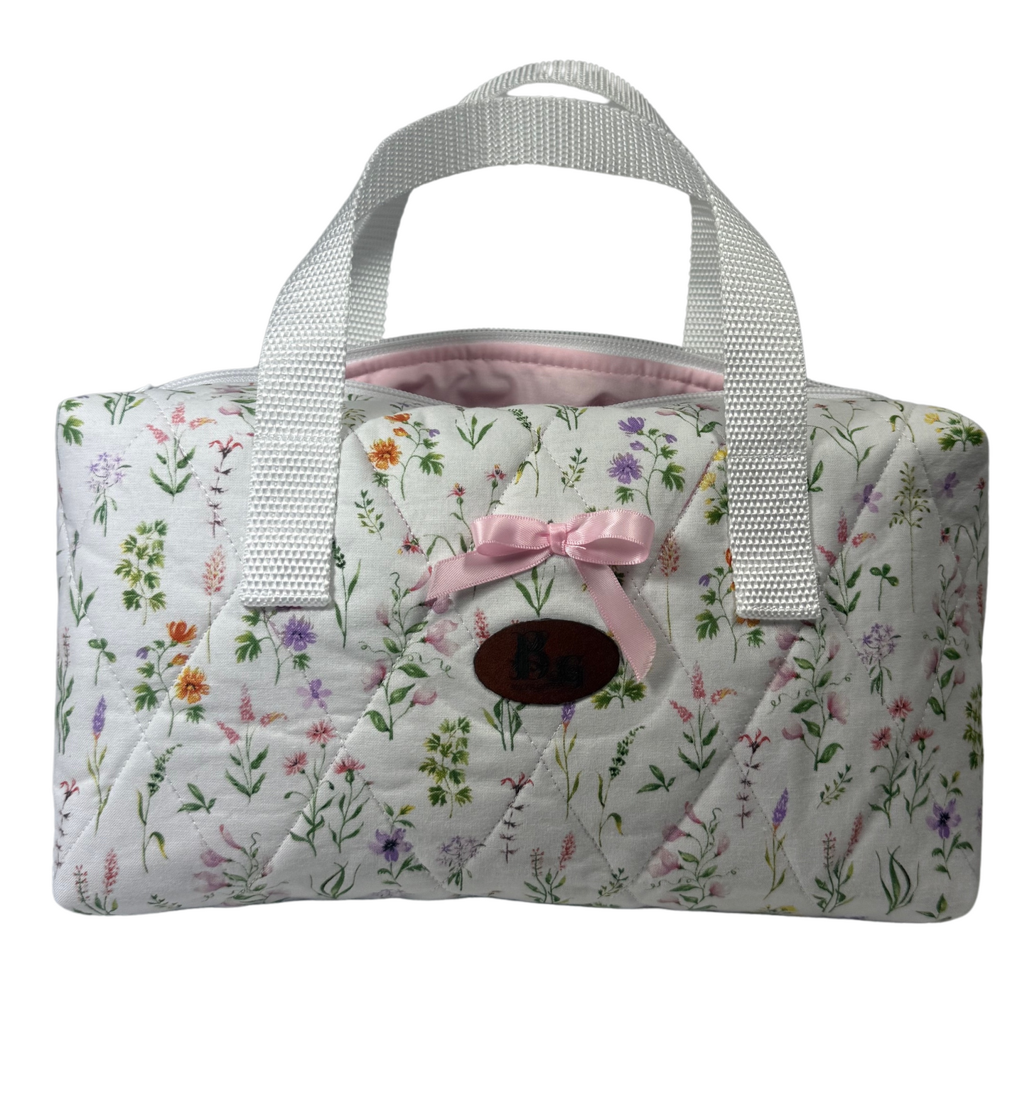 Extra Large White Floral Bag